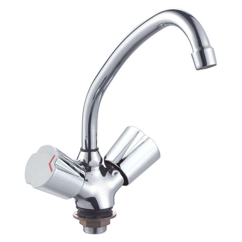 zinc faucet double handles hot/cold water deck-mounted kitchen mixer, sink mixer UN-30307