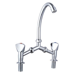 zinc faucet double handles hot/cold water deck-mounted kitchen mixer, sink mixer UN-30381