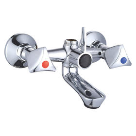 zinc faucet double handles hot/cold water wall-mounted bathtub mixer UN-30383