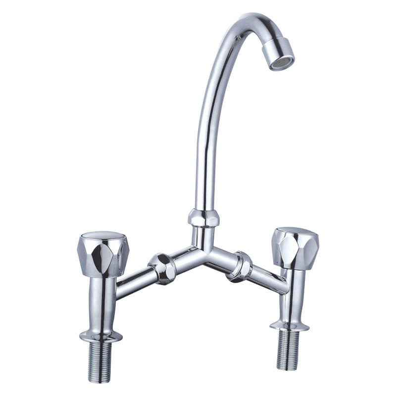 zinc faucet double handles hot/cold water deck-mounted kitchen mixer, sink mixer UN-30391