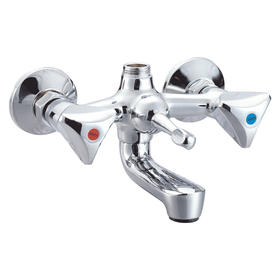 zinc faucet double handles hot/cold water wall-mounted bathtub mixer UN-30403