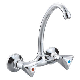 zinc faucet double handles hot/cold water wall-mounted kitchen mixer, sink mixer  UN-30405