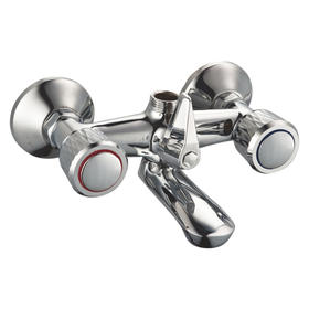 zinc faucet double handles hot/cold water wall-mounted bathtub mixer UN-30443