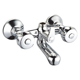 zinc faucet double handles hot/cold water wall-mounted bathtub mixer UN-30453