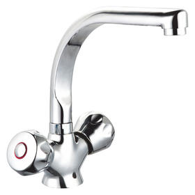 zinc faucet double handles hot/cold water deck-mounted kitchen mixer, sink mixer UN-30457
