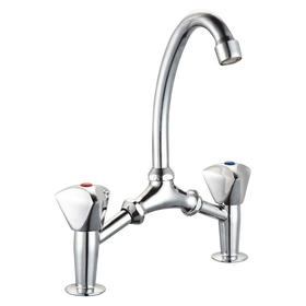 zinc faucet double handles hot/cold water deck-mounted kitchen mixer, sink mixer UN-30461