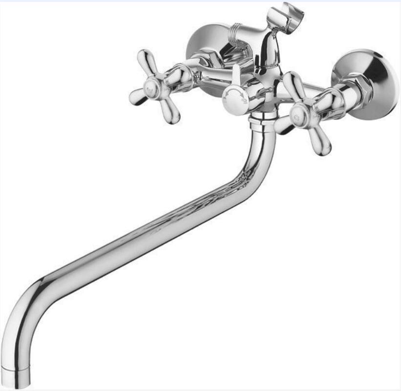 zinc faucet double handles hot/cold water wall-mounted bathtub mixer UN 30525