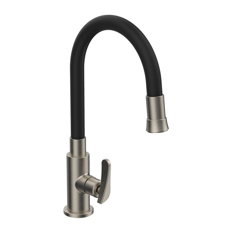 STAINLESS STEEL 304  KITCHEN FAUCET,WITH BLACK FLEXIBLE HOSE 50CM ,BRUSH NICKEL F9430