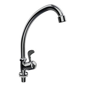 1/2' COLD WATER SINK FAUCET ZINC BODY METAL HANDLE BRASS 1/4 TURN CARTRIDGE, CHROME PLATE F9431