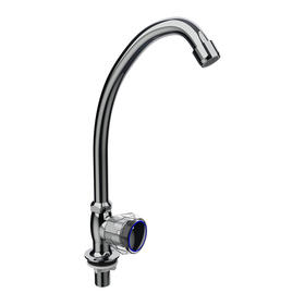 1/2' COLD WATER SINK FAUCET BRASS BODY ACRYLIC HANDLE BRASS 1/4 TURN CARTRIDGE, CHROME PLATE F9432