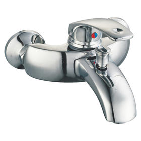 zinc faucet double handles hot/cold water wall-mounted bathtub mixer UN-20523
