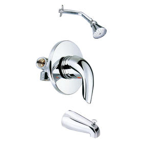 Single Handle Brass Wall Mounted Shower Faucet with Shower head and Spout Chrome Plate F9603