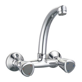 zinc faucet double handles hot/cold water wall-mounted kitchen mixer, sink mixer  UN 30015A