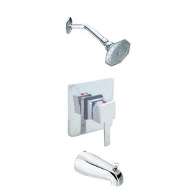 Single Handle Bathroom Shower Faucet with Tub Spout F9616 Head Chrome Plate