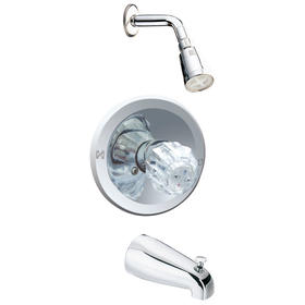 Acrylic Handle Bathroom Shower Faucet with Shower head Chrome Plate F9606
